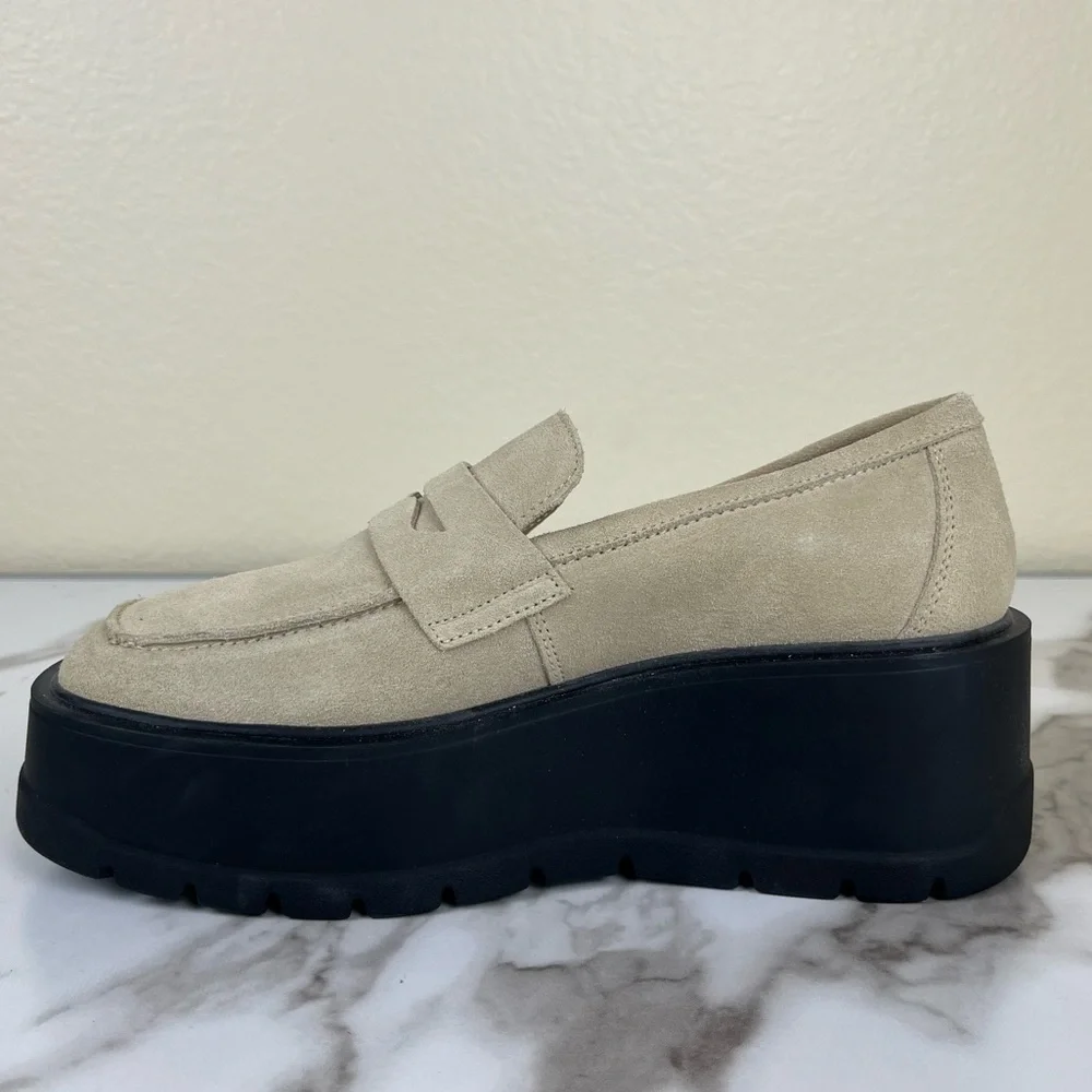 Free People Nico Cappuccino Suede Platform Loafer NEW Academia Shoes Preppy Work